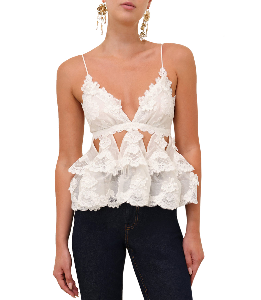 CRUSH LACE MOTIF TIERED TOP