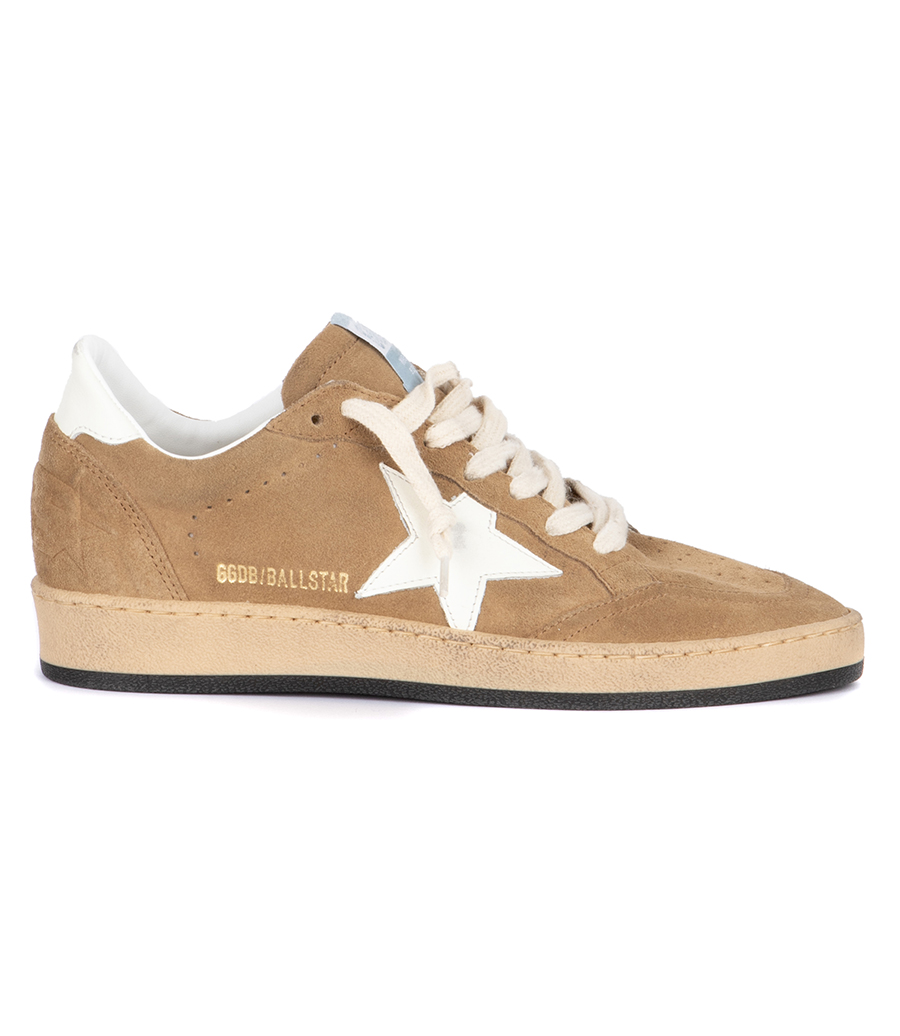 GOLDEN GOOSE  - SUEDE TABACCO BALLSTAR