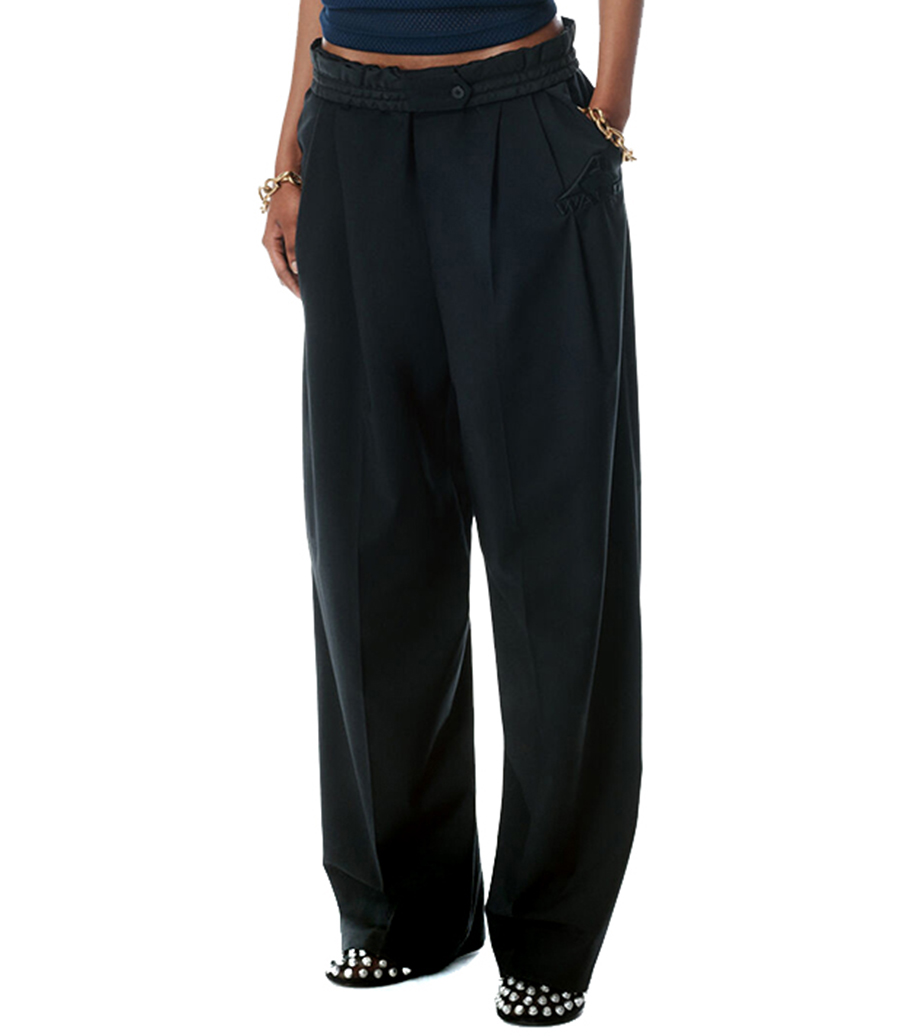 ELASTICATED SARTORIAL PANT WITH EMBROIDERY LOGO