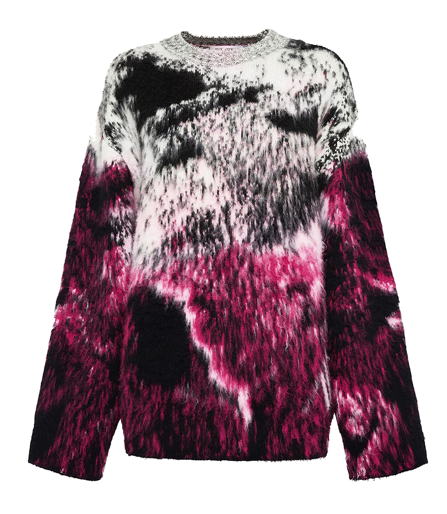 THE ATTICO - FUCHSIA, BLACK AND WHITE SWEATER