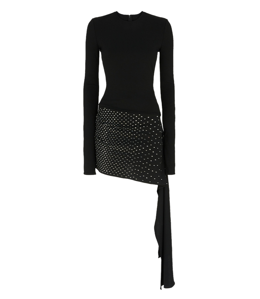 THE ATTICO - MINI DRESS THERMOSTRASS SABLE