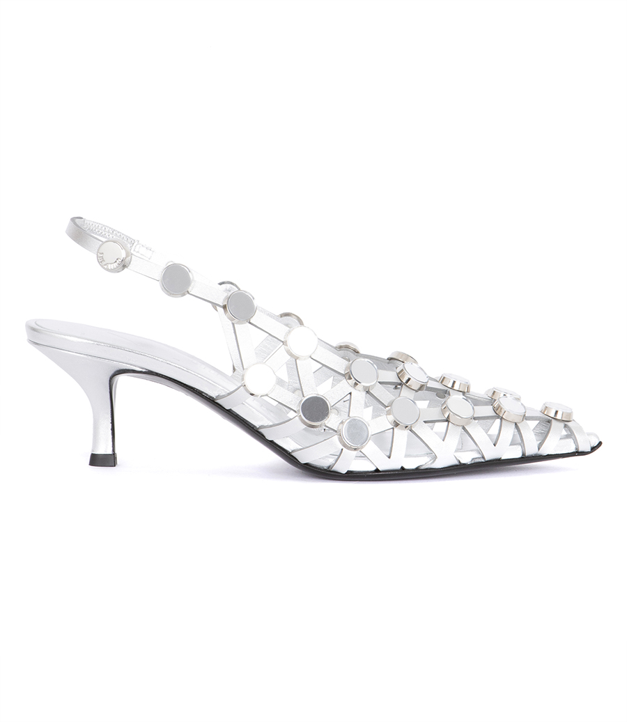 THE ATTICO - GRID SLINGBACK METALLIC