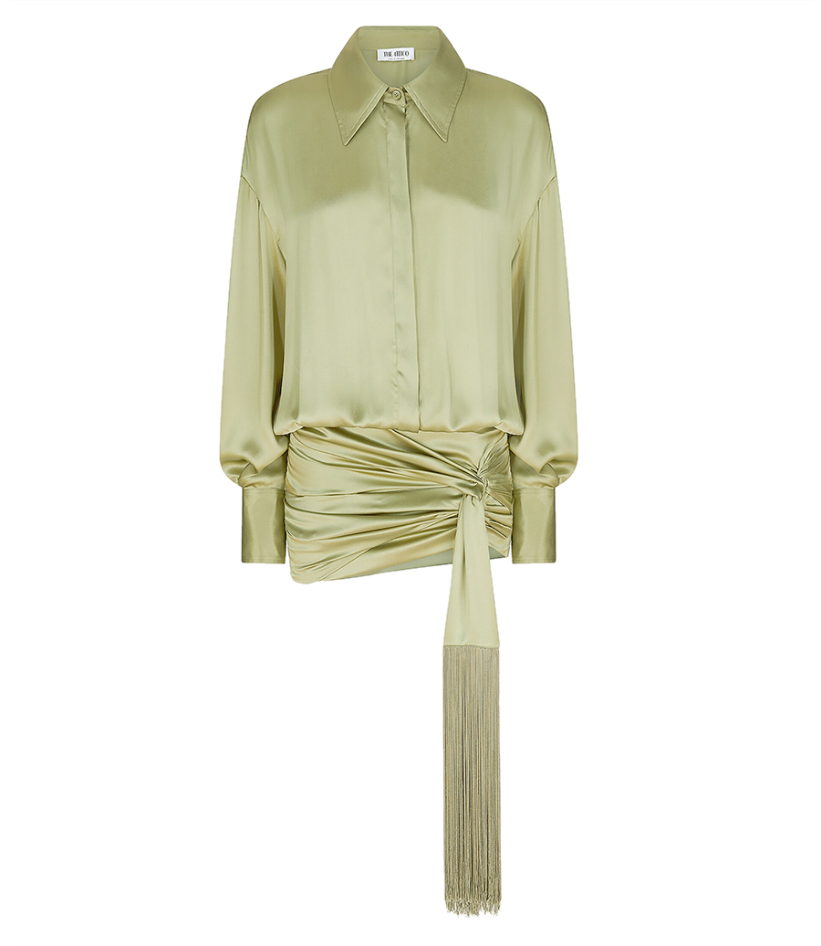 THE ATTICO - SAGE GREEN MINI DRESS