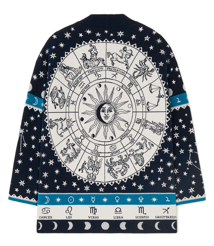 ASTROLOGY WHEEL CARDIGAN MIDNIGHT