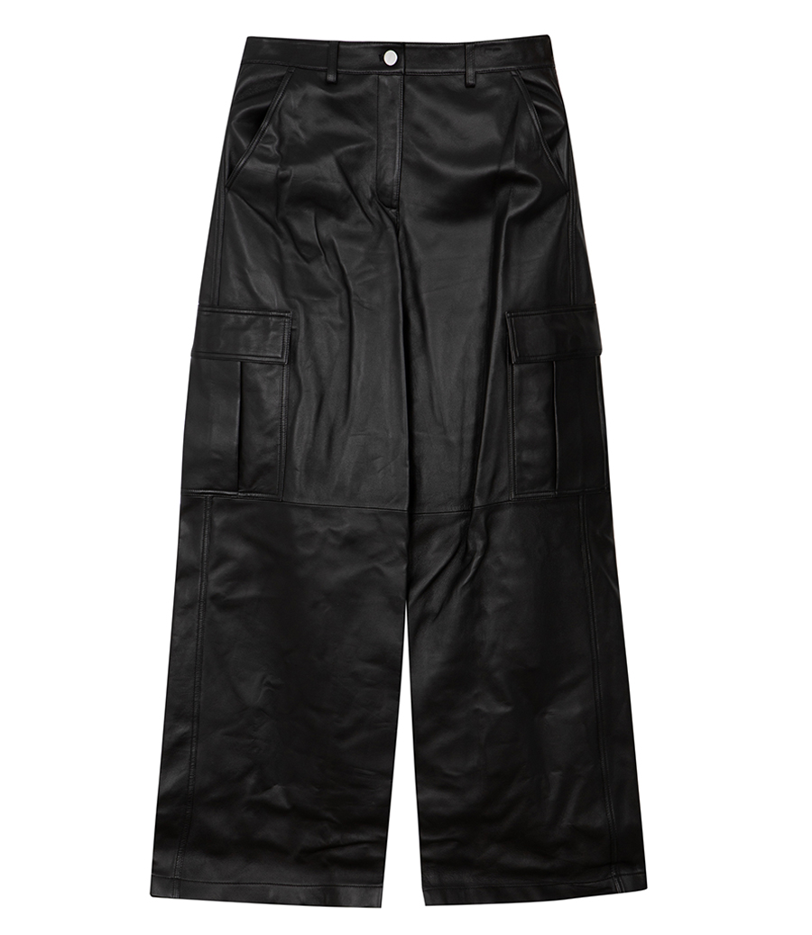 THEORY - WIDE-LEG CARGO PANT IN LEATHER