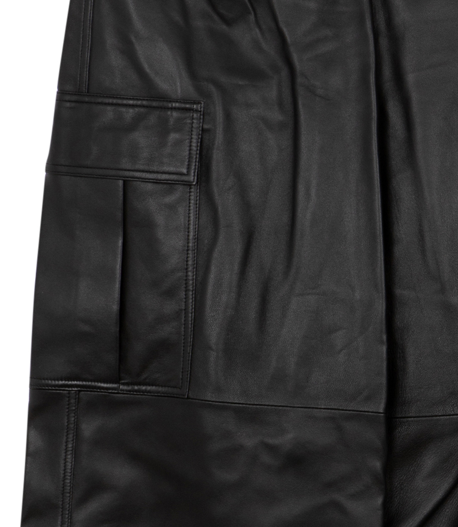 WIDE-LEG CARGO PANT IN LEATHER