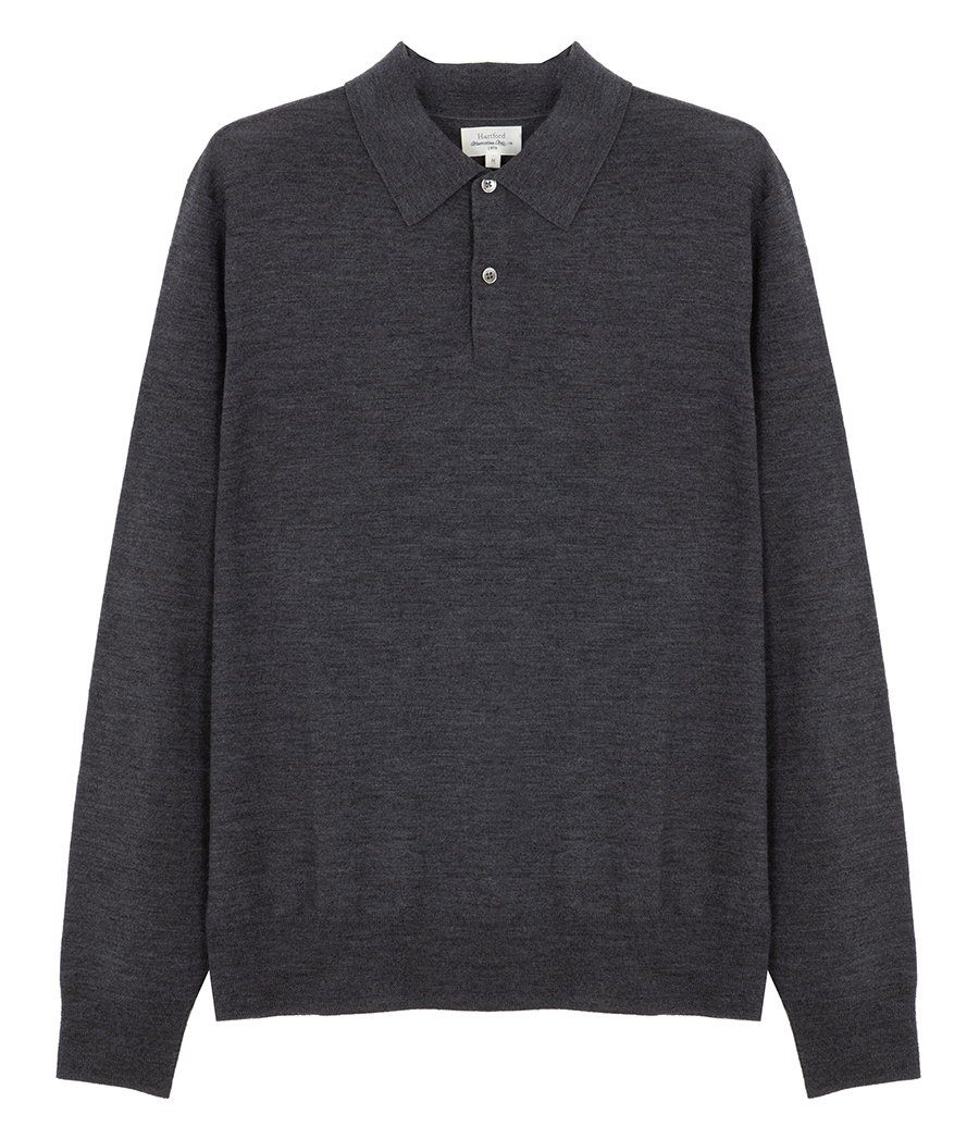 HARTFORD - MERINO POLO PULLOVER