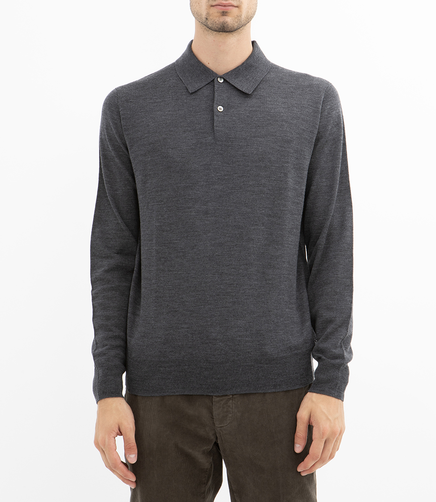 MERINO POLO PULLOVER