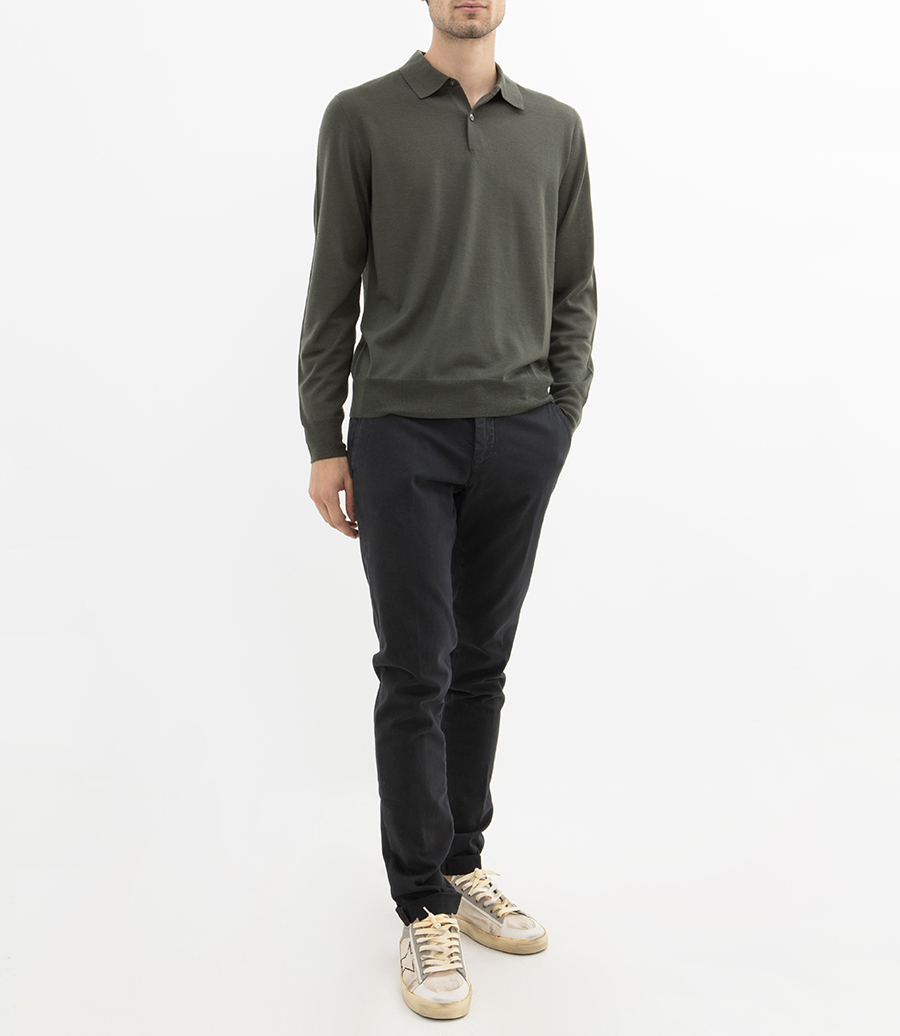 MERINO POLO PULLOVER