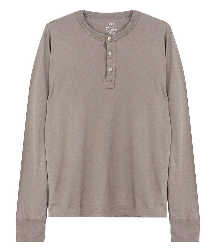 SAVE KHAKI - LS SUPIMA JERSEY HENLEY