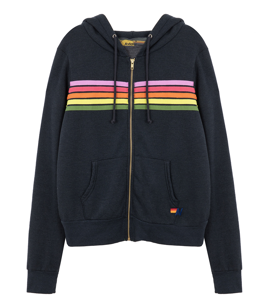 AVIATOR NATION - 5 STRIPE ZIP HOODIE