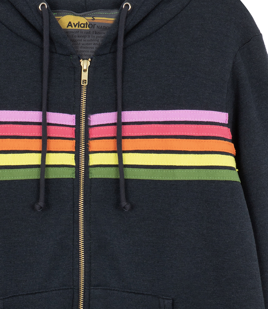 5 STRIPE ZIP HOODIE