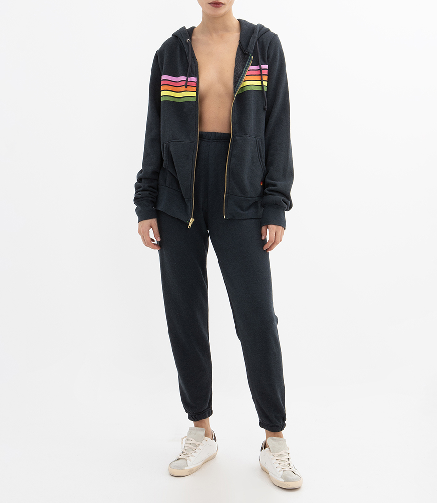 5 STRIPE ZIP HOODIE