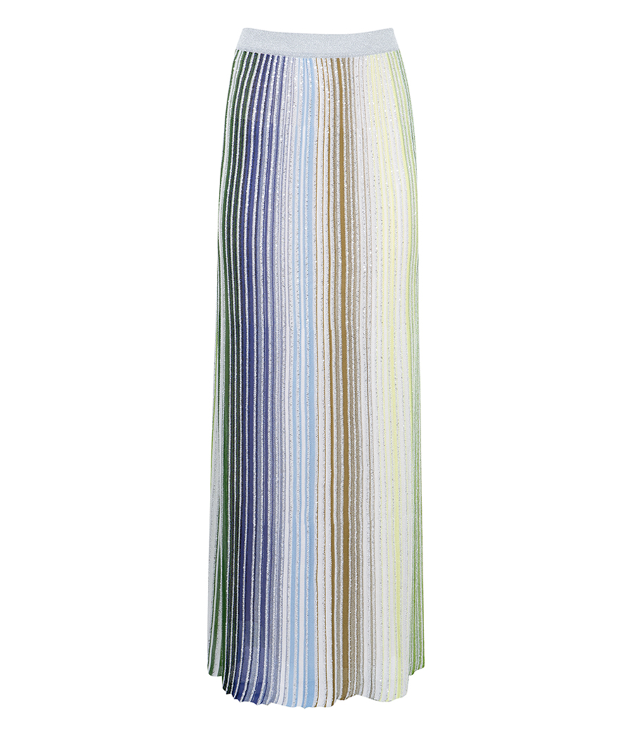 MISSONI - STRIPED PARTIAL LONG SKIRT WITH SEQUINS