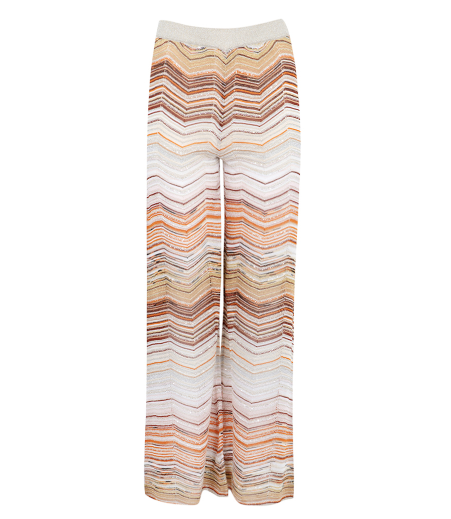 MISSONI - PALAZZO CHEVRON LAME TROUSERS WITH SEQUINS