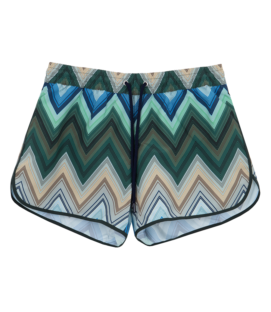 MISSONI - SWIM SHORTS WITH MACRO ZIG ZAG PRINT