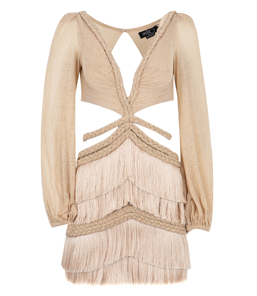 PATBO - METALLIC FRINGE MINI DRESS