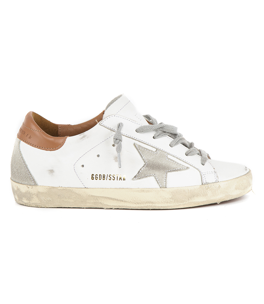 GOLDEN GOOSE  - LEATHER UPPER SUPER-STAR