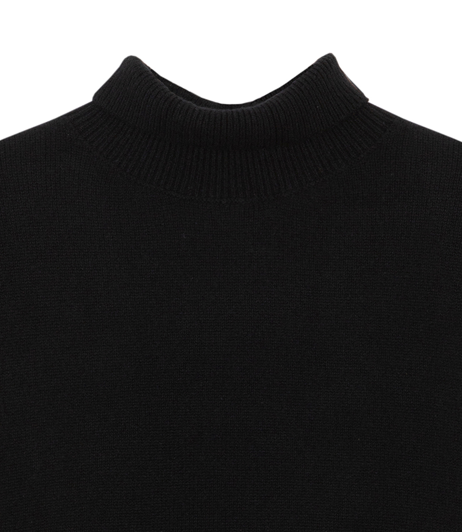 CASHMERE TURTLE NECK SS TOP