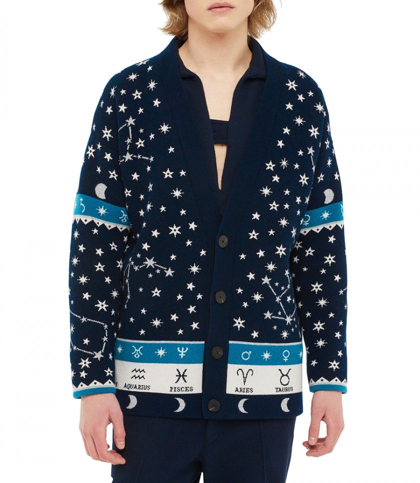 ASTROLOGY WHEEL CARDIGAN MIDNIGHT