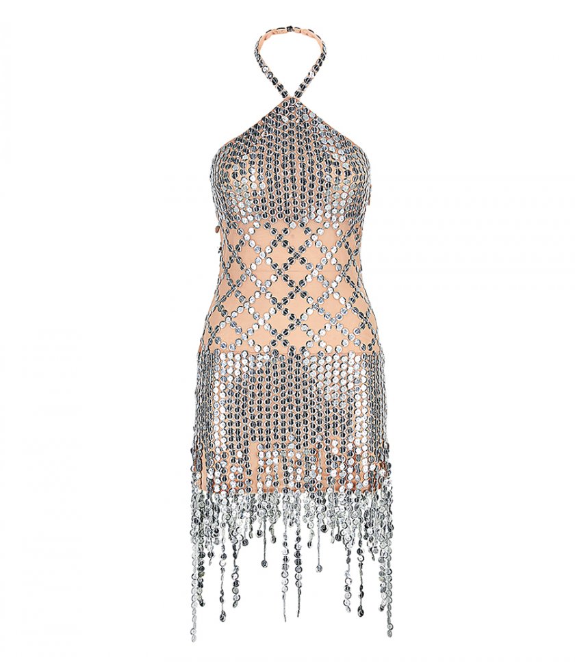 ''ADRIEL'' SILVER MINI DRESS