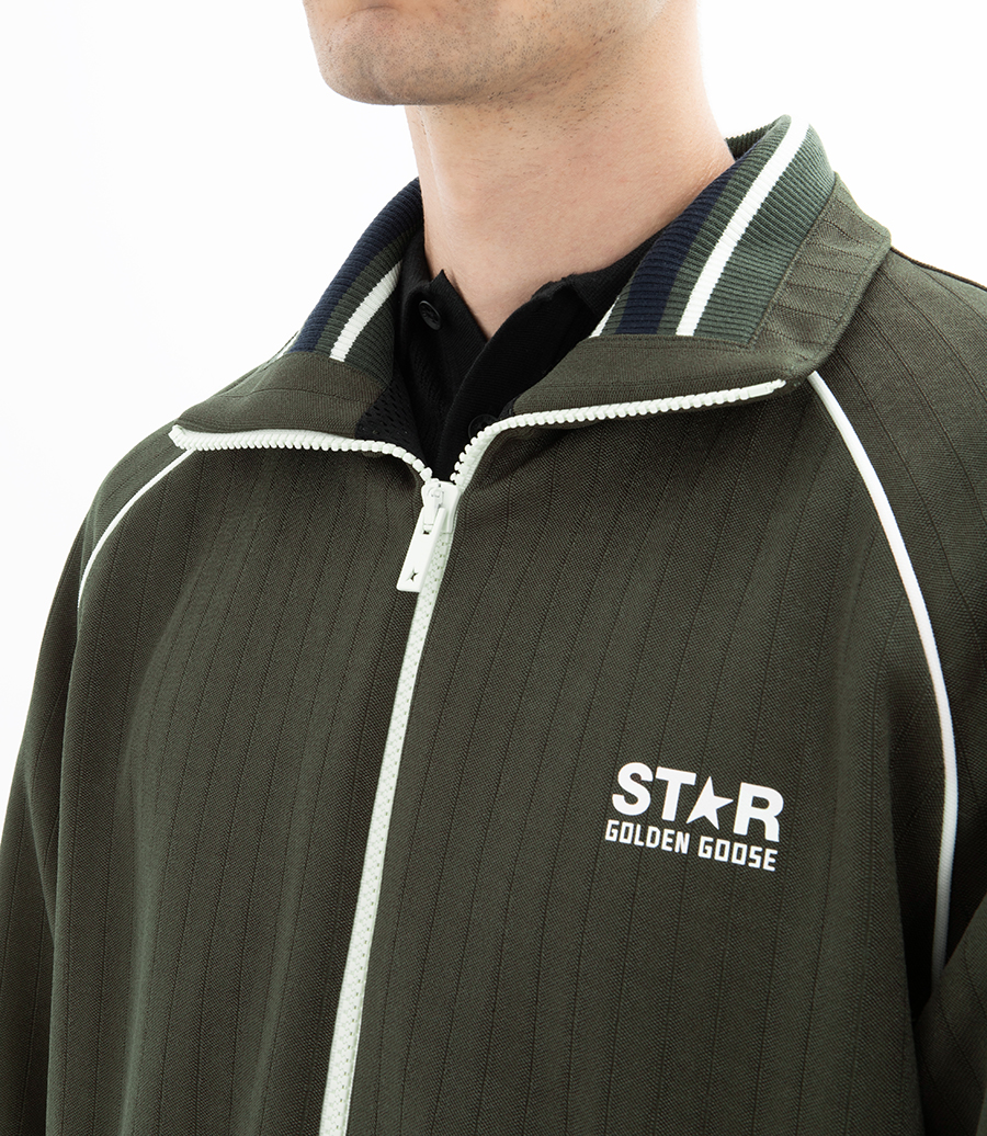 STAR ZIPPED SWEATSHIRT WITH WHITE LOGO