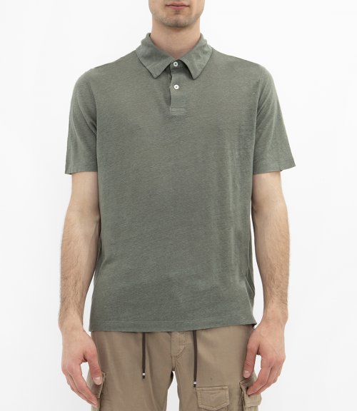 LINEN POLO SS