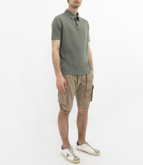 LINEN POLO SS