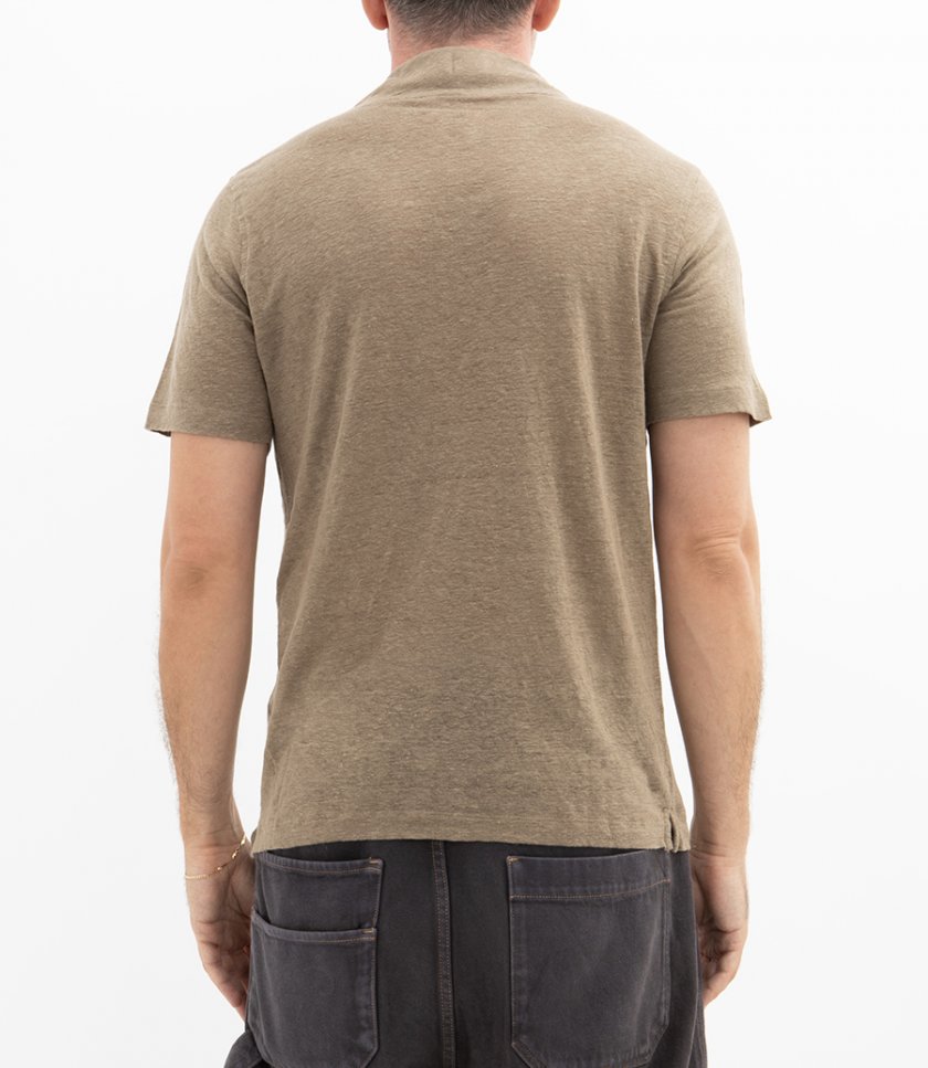 LINEN POLO SS