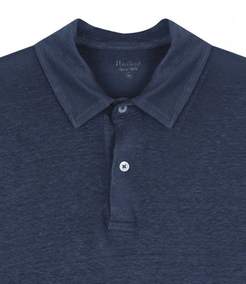 LINEN POLO SS