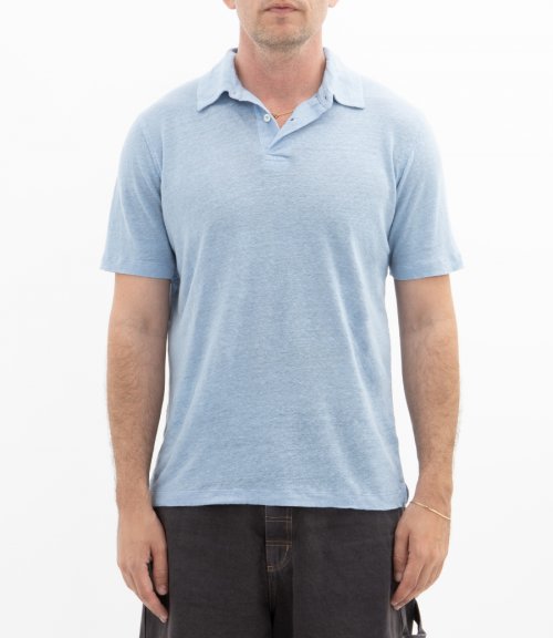 LINEN POLO SS