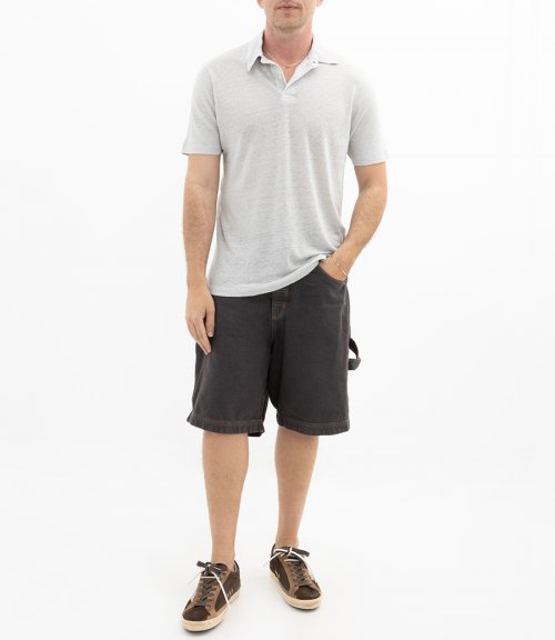 LINEN POLO SS