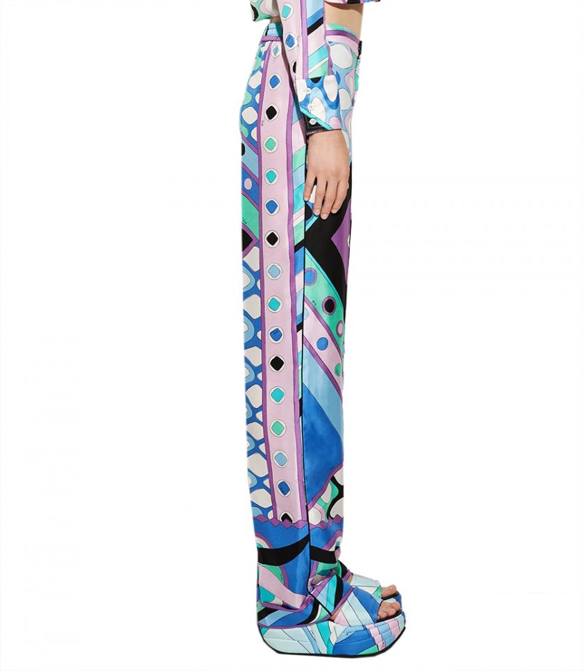 VIVARA-PRINT SILK-TWILL TROUSERS