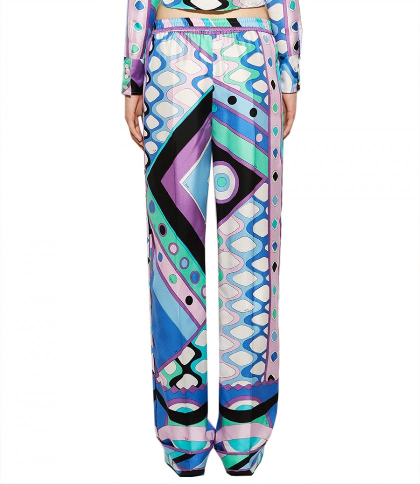 VIVARA-PRINT SILK-TWILL TROUSERS