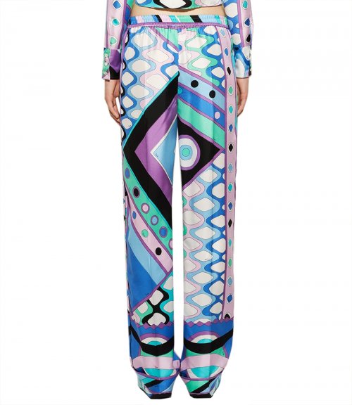 VIVARA-PRINT SILK-TWILL TROUSERS