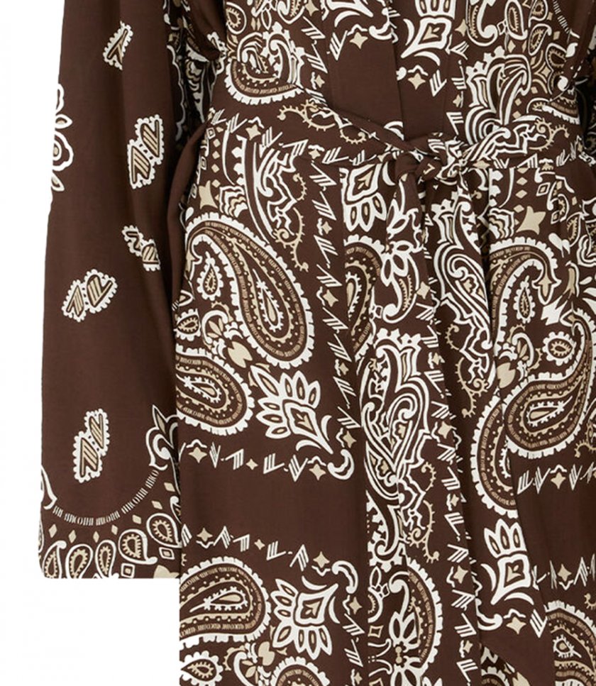 BROWN, BEIGE AND WHITE CAFTAN