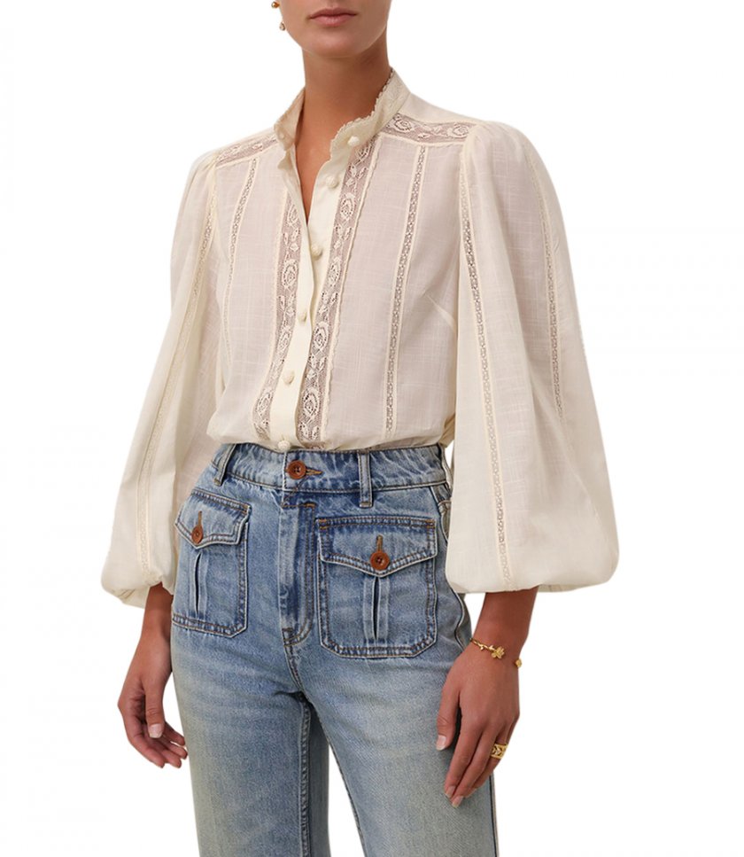 HALLIDAY LACE TRIM SHIRT