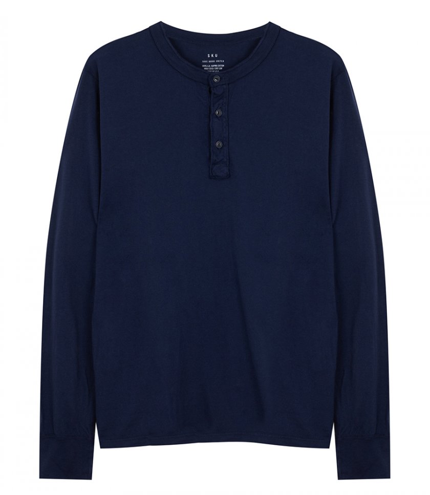CLOTHES - LS SUPIMA JERSEY HENLEY