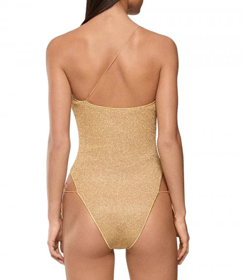 LUMIERE ONE SHOULDER LACE MAILLOT