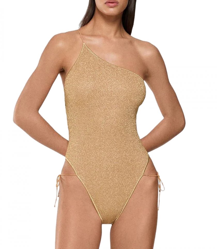 LUMIERE ONE SHOULDER LACE MAILLOT