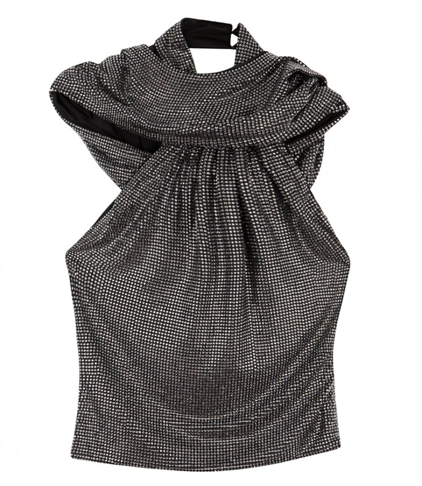 CLOTHES - HOODED TOP STUDDED WITH CRYSTALS