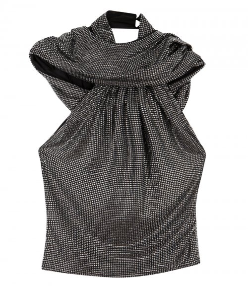 HOODED TOP STUDDED WITH CRYSTALS