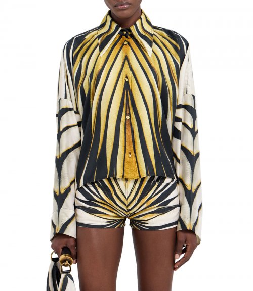 RAY OF GOLD PRINT SILK SHIRT