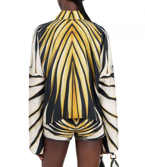 RAY OF GOLD PRINT SILK SHIRT