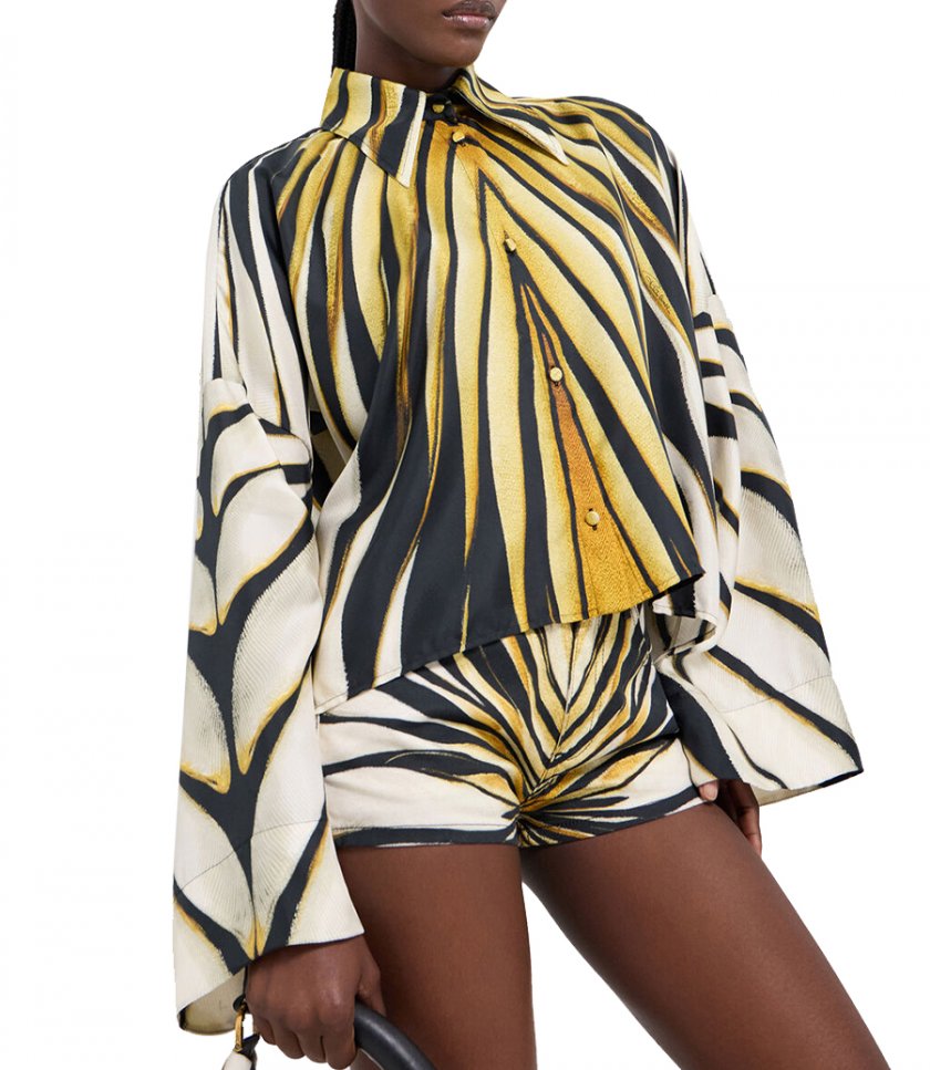 RAY OF GOLD PRINT SILK SHIRT