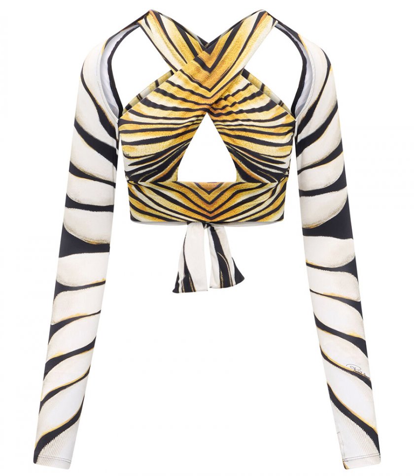 CLOTHES - RAY OF GOLD PRINT CROP TOP
