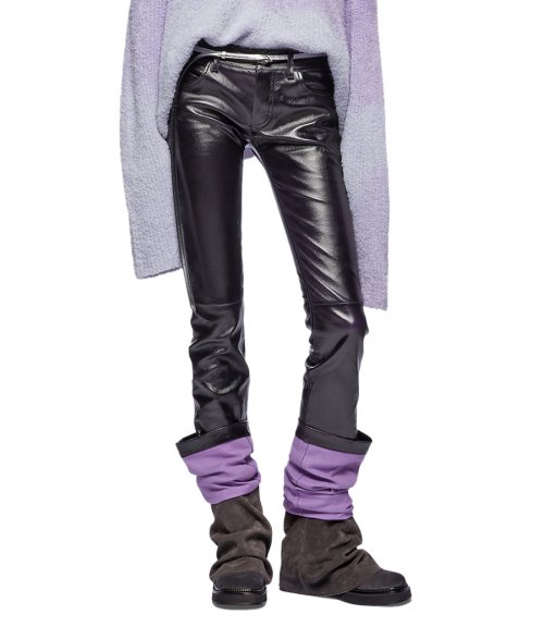 EGGPLANT AND BLACK LONG PANTS