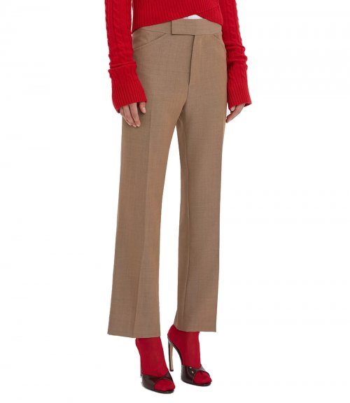 WIDE CROPPED FLARE TROUSER IN TOBACCO