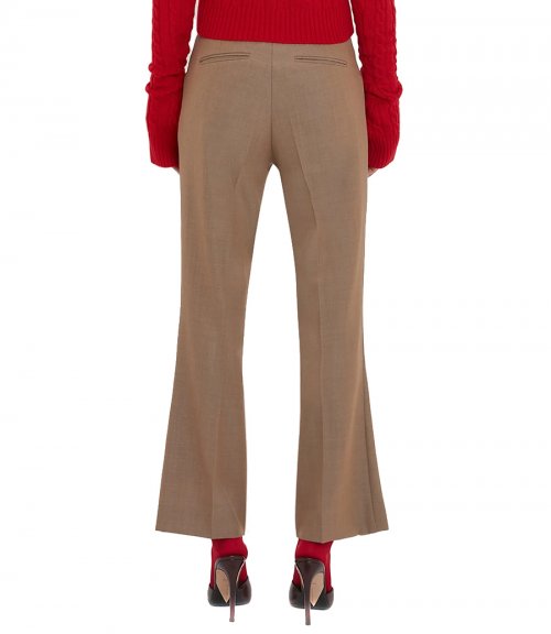 WIDE CROPPED FLARE TROUSER IN TOBACCO