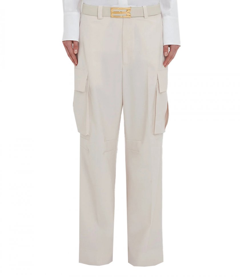 RELAXED CARGO TROUSER IN BONE